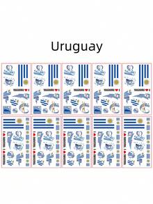 Hình dán xăm tạm thời hình cờ Mỹ, 10 tờ, gồm cờ Brazil, Argentina, Ý, Úc, Uruguay, Colombia và các quốc gia khác, chống thấm nước, trông như thật và giống hình xăm thật. - Nhiều màu - Xem 14