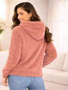Women's Fleece Sweatshirt/Cold Weather Jacket - 卡其色 - 查看 2