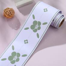 Self-Adhesive Ceramic Tile Decorative Border Sticker, Waterproof Wall Skirting Line For Kitchen, Bathroom - Green-edged Stamens - View 8