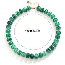 1 chiếc vòng cổ bản to phong cách Bohemian, hạt nhựa nhiều màu sắc và dây chuyền thép không gỉ, phụ kiện vòng cổ mùa hè kiểu Y2K cho các bữa tiệc bãi biển, quà tặng trang sức cho phụ nữ. - Bohemia - Xem 5