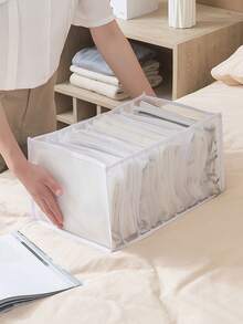 1/3/5 Cajas de almacenamiento de ropa interior, Organizador de cajón plegable para ropa interior, Organizador de armario, Caja de almacenamiento de sujetadores para el hogar - Blanco - Ver 4