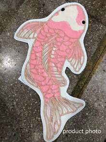 1 件装加厚锦鲤图案毛绒地毯，柔软舒适，适用于卧室、客厅、家居装饰，可水洗 - 碎米 - 查看 10