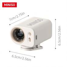 Miniso Ventilador de clip portátil de alta velocidad Meisu, batería de 3000mAh, carga rápida USB-C, motor de hasta 20,000 RPM, pantalla de visualización inteligente, ajustable 360°, adecuado para oficina, hogar, exterior, diseño multifuncional, ventilador de mano/escritorio/clip de cintura - Blanco - Ver 9