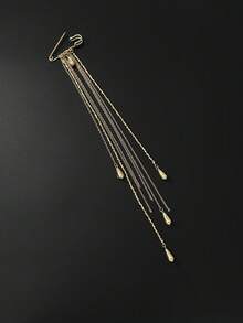 1枚金色水滴流苏别针胸针，优雅链条吊坠胸针，适合搭配外套和衬衫，男女皆宜的朋克风个性胸针 - 水滴胸針 - 查看 6