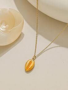 Mazuer 1件海洋风镂空贝壳吊坠项链，18K镀金不锈钢锁骨链，适合夏季海滩和日常佩戴 - 彩色 - 查看 16