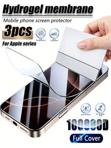 3pcs Water-Resistant Screen Protector, Featuring Waterproof, Shockproof, Anti-Fall, Anti-Scratch, And Anti-Fingerprint Functions, Full Coverage, Ideal Gift For Family And Friends. Compatible With IPhone 17 Pro Max/17 Pro/17 Air/17/16e/16 Pro Max/16 Pro/16 Plus/16/15 Pro Max/15 Pro/15 Plus/15/14/13/12 And Other Models - Clear - View 42