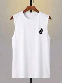Men's Short-Sleeved T-Shirt With A Round Neck And Simple Design - Blue - View 2