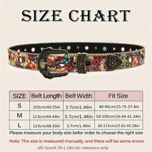 Women's Retro Floral Belt, Multi-Color Metal Carved - Khóa ghim bằng đồng - Xem 4