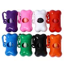 1pc Colorful Bone Shaped Portable Pet Dog Poop Bag Dispenser, Comes With 15 Disposable Bags, Suitable For Outdoor Walking & Training, Random Color Bags - Multicolor - View 2