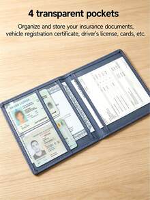 Porte-documents de voiture personnalisable, organisateur de documents d'immatriculation et d'assurance véhicule personnalisé avec photo et texte, portefeuille en cuir PU pour permis de conduire pour hommes et femmes, accessoire de voiture personnalisé, convient pour les cartes, le permis de conduire et les documents du véhicule, étui pour cartes, accessoire automobile - Multicolore - Voir 4
