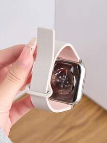 1条男女通用荔枝纹硅胶磁吸表带，兼容 42mm、38mm、40mm、41mm、44mm、45mm、46mm、49mm，时尚智能手表替换表带，适用于Series Ultra2、Ultra SE2、SE 11、10、9、8、7、6、5、4、3、2、1 - 彩色 - 查看 3