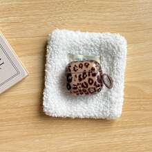 Ốp tai nghe phong cách retro, màu nâu, họa tiết da báo không đều, bề mặt bóng, dành cho AirPods 1 2 3 4 Pro Pro2 Pro3 - màu nâu - Xem 6