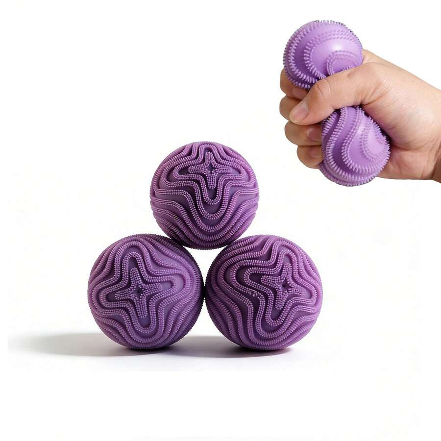 1pc Textured Powder Ball Squeeze Toy, Squishy Stress Relief Toy - Suitable For Holiday Gifts, Party Favors, Birthday Gifts, Office Stress Relief, Fun Gift, Random Color - Multicolor - View 1