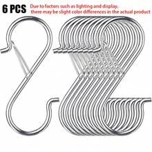 2/6/10pcs S-Shaped Hooks, 3.5 Inch Thick Metal S Hooks With Rings, Suitable For Hanging Plants, Clothes Hangers, Kitchen Utensils, Pots And Pans, Bags, Cups, Wedding Decorations, Flower Pots, Balcony, Curtains And Shower Curtains - Multicolor - View 14