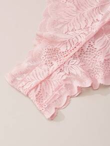3pcs Plus Size Comfortable Breathable Sexy Ladies Panties, Solid Color Lace Trim High Elasticity - Multicolor - View 5