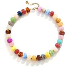 1 chiếc vòng cổ bản to phong cách Bohemian, hạt nhựa nhiều màu sắc và dây chuyền thép không gỉ, phụ kiện vòng cổ mùa hè kiểu Y2K cho các bữa tiệc bãi biển, quà tặng trang sức cho phụ nữ. - Bohemia - Xem 1