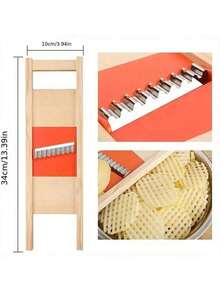1 cái, Dụng cụ tạo hình lưới cho khoai tây, Dụng cụ thái rau củ bằng gỗ, Dụng cụ thái rau củ đa năng, Dụng cụ thái dưa chuột, Dụng cụ thái rau củ, Dụng cụ nhà bếp - Nhiều màu - Xem 5