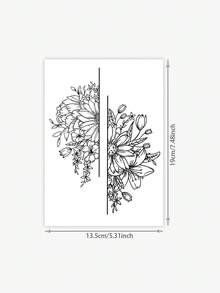 1pc Black Line Bouquet Arm Band Tattoo Sticker, Niche High-End Gentle Style Disposable Temporary Tattoo - Black - View 3