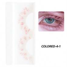 1 Pair Colorful Gradient Eyelash Fairy Korean Style Full Strip False Eyelashes, Transparent Stem Lashes - Colored-4-1 - View 3