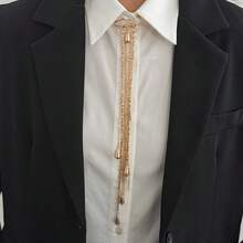 1枚金色水滴流苏别针胸针，优雅链条吊坠胸针，适合搭配外套和衬衫，男女皆宜的朋克风个性胸针 - 水滴胸針 - 查看 11