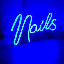 1pc Nails Neon Light Sign, USB Or Battery Powered, Nail Neon Light Sign, Fragrance-Free, Suitable For Nail Salons, Beauty Rooms, Bedrooms, Hair Salons, Indoor And Outdoor Use, Bars, Valentine's Day, Children's Day, Mother's Day, Christmas And Other Holidays Decoration, Perfect Gift For Birthday And Christmas - White - View 6
