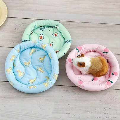1 chiếc giường cho chuột hamster, thảm ngủ thoải mái, đệm lót thoáng mát cho thú cưng nhỏ vào mùa hè, phù hợp cho chuột hamster/nhím/sóc/chuột/chuột lang và các động vật nhỏ khác.