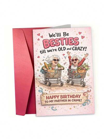 2 piezas Tarjetas de cumpleaños para mejores amigos - Con sobres. Esta tarjeta presenta adorables ilustraciones de dibujos animados combinadas con deseos de cumpleaños humorísticos, transmitiendo la alegría de una verdadera amistad. Ya sea para una fiesta de cumpleaños, una pequeña reunión, una boda, una graduación, una fiesta temática, un aniversario, una celebración retro o una fiesta de solteros, es un regalo o recuerdo de fiesta perfecto.