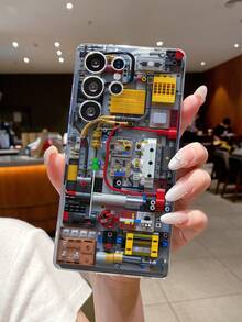 Étui de téléphone transparent antichoc en TPU avec motif de collage créatif de câbles électroniques. Convient comme cadeau de vacances pour le partenaire et les amis. Compatible avec iPhone Xs/Xs Max/Xr/11 12 13 14 15 16 Pro/Pro Max/14 15 16 Plus 17, Nothing, Pixel, Série - Multicolore - Voir 4
