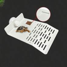 Plataforma de soleamiento para tortugas con ventosa y rampa, adecuada para anfibios y reptiles, decoración de acuario, blanca, accesorio para hábitat terrestre de tortugas - Ver 8