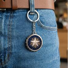 Independence Day Keychain Celestial Starburst A Golden Ray Dance On Midnight Blue - Yuan - View 7
