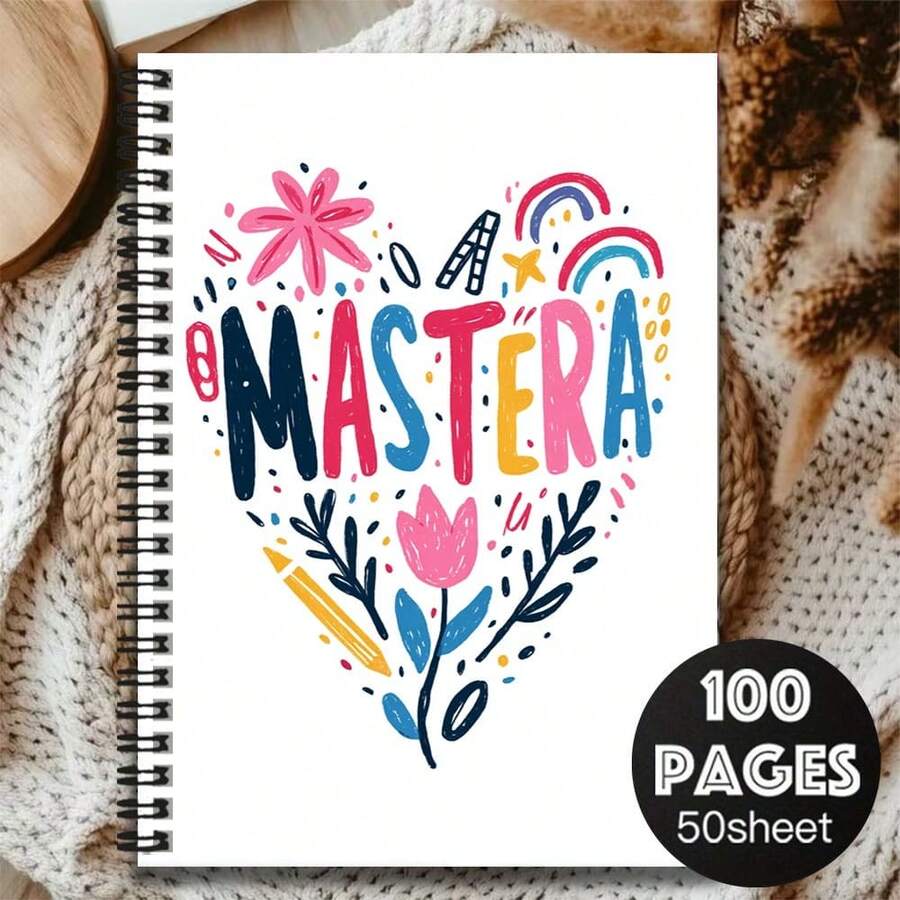 1本时尚手绘螺旋装订笔记本,心形封面饰以彩色图案和“MASTERA”字样,极具美感。100页大容量,适合工作记录、学习笔记、学校日常使用等。毕业、生日的绝佳礼物,也可作为日记、日程本、备忘录使用,为生活增添乐趣! - Z - 查看 1