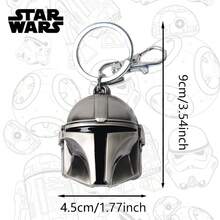 Star Wars 1個星際大戰官方授權3D立體人偶包夾掛件動漫人物鑰匙圈曼達洛頭盔金屬合金鑰匙圈背包裝飾生日禮物 - 彩色 - 查看 3