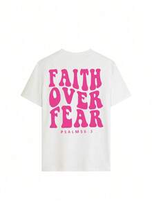 Women's Casual Holiday T-Shirt With A Round Neck And Short Sleeves, Featuring A Slogan Print, Perfect For Holiday Wear. Graphic Print T-Shirt Available In White, Black, And Pink, Perfect For Holiday Wear. Spring/Summer Outfit. - White - View 3