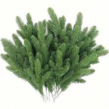 30/60/100 根绿色树枝,人造松枝,仿真雪松枝,适用于花瓶、人造植物、花环、DIY 圣诞装饰、房间装饰、圣诞节、情人节、毕业典礼及其他场合 - 綠色 - 查看 2