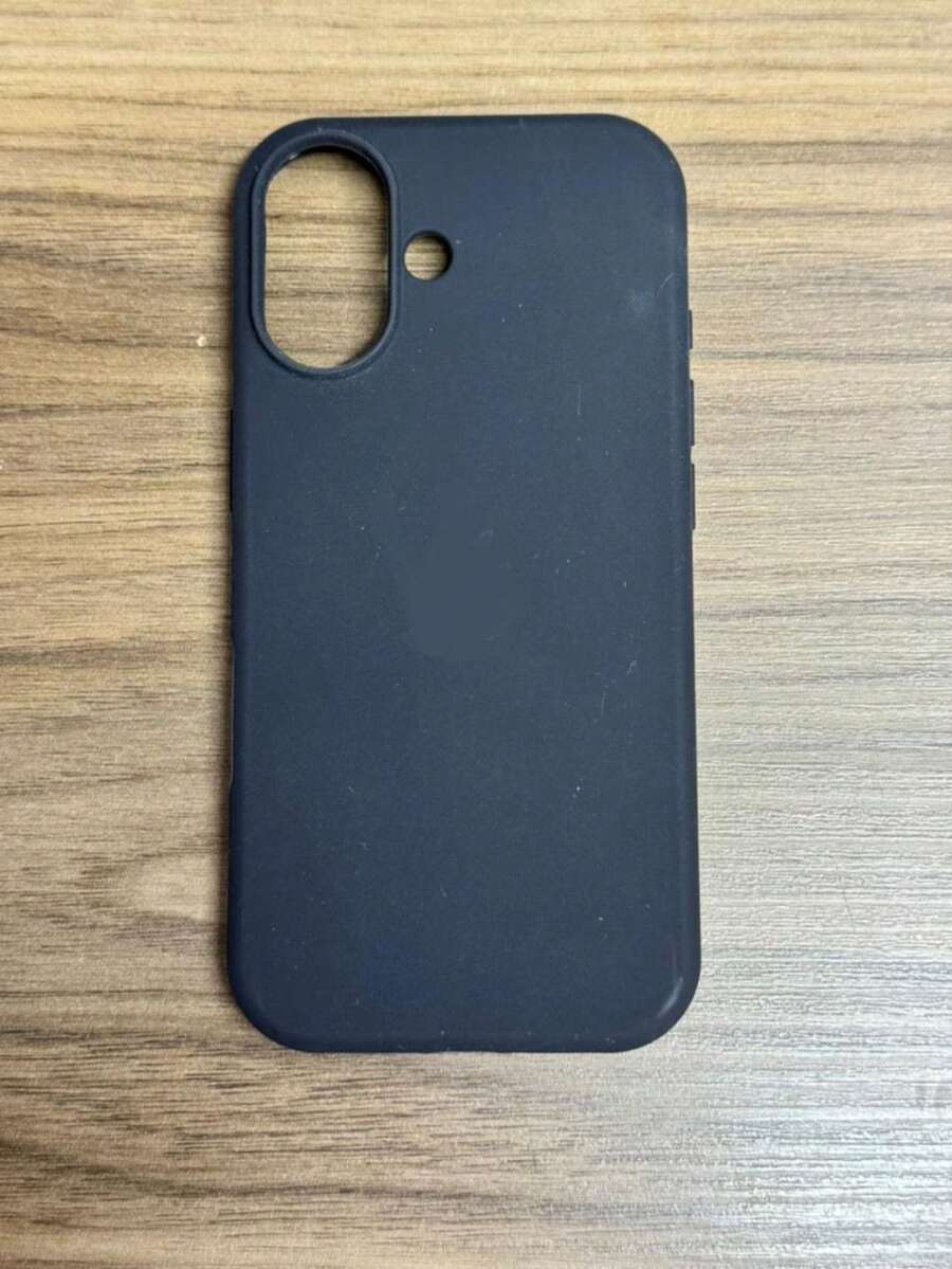 Premium Velvety Silicone Phone Case IP17 Open Camera Protective Case With Apple Logo - Black - View 1