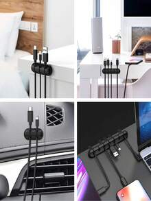 1 kẹp sắp xếp cáp, hệ thống quản lý cáp nhiều khe cho bàn làm việc văn phòng, thích hợp cho đồ dùng văn phòng, sắp xếp cáp dữ liệu, giá đỡ cáp chuột. - A - Xem 3