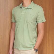 Men's Basic Polo Shirt With Pocket - Pistachio Green - View 4