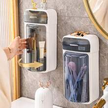 360° Rotating Makeup Brush Holder - Wall & Desktop Dual-Use Dustproof Cosmetic Organizer, Large Capacity For Brushes, Eyebrow Pencils & Vanity Accessories, Beauty Tool Display Case - Multicolor - View 5