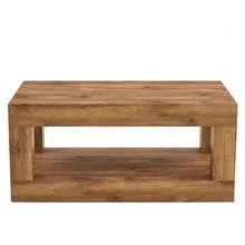 Modern 2-Tier Bathroom Vanity, Rectangular Mid-Table With Open Shelf. The Double Layer Is Superior To MDF. Stable And Wide-Angle, Easy To Assemble. - Camel - View 1