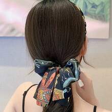 1pc Retro Pattern Long Ribbon Headband, Suitable For Women's Daily Wear, Tidy Messy Hair, Showcase Personal Style, Suitable For Braiding, Washing Face, Dating, Travel, Matching Outfits, Photography, Spring/Summer Hair Accessory, Mother's Day Gift Hairband - Multicolor - View 6