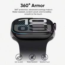 CASECOPS 4pcs Full Coverage High-Definition Screen Protector, Featuring Curved Composite Film And Carbon Fiber Style, Soft Material, Non-Glass, High-Definition Anti-Fingerprint, Suitable For Apple Watch 38/40/41/41/42/44/45/46/49mm, Ultra3/2/1/SE, 11/10/9/8/7/6/5/4/3/2/1 Series. Anti-Oil, Anti-Scratch, Anti-Fingerprint, Dust Protection, Full Coverage, No Bubbles, Easy Installation. - 4pcs - View 5