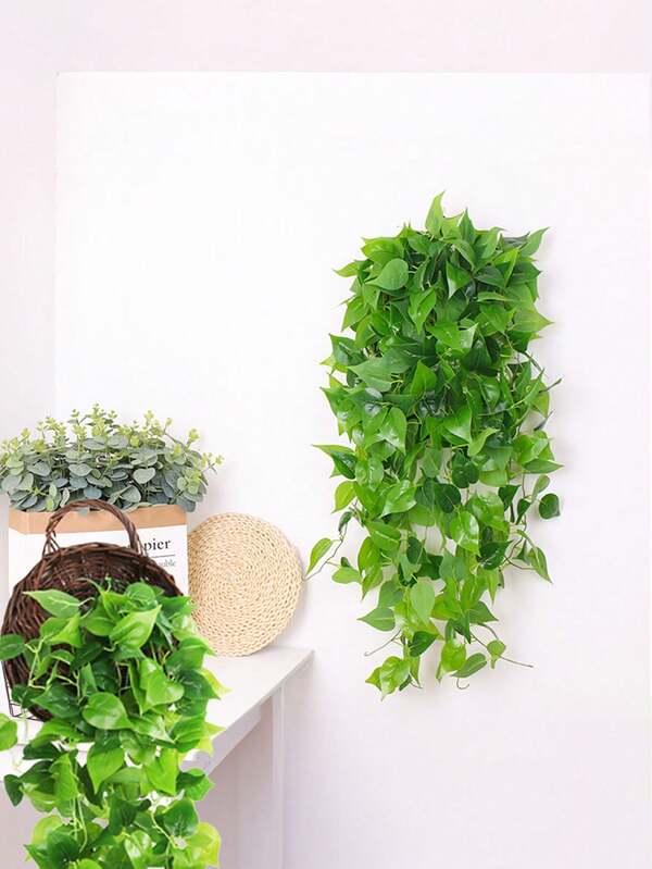 1pc/2pcs/4pcs Artificial Green Ivy Vine Without Pot, UV-Resistant Floral Bouquet, Suitable For Valentine's Day, Spring, Home, Corridor, Garden, Yard, Dining Table, Living Room, Wedding Party Decoration, Artificial Decorative Flowers, Fake Plants