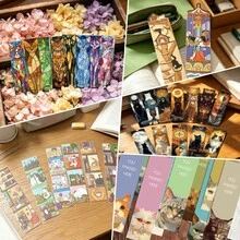 Bộ 5 mẫu đánh dấu trang hình mèo, mỗi bộ 30 chiếc, kiểu dáng thủy tinh, chất liệu giấy, thiết kế một mặt, có kẹp đánh dấu trang, họa tiết mèo dễ thương và nghệ thuật, rất phù hợp để đọc sách, đi học, làm văn phòng, làm sổ lưu niệm và làm quà tặng cho câu lạc bộ sách. - Đánh dấu trang - Xem 12