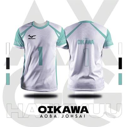 Camiseta de voleibol del Aoba Johsai Oikawa No.1 Disfraz de cosplay Haikyu!! - Camisas de verano de secado rápido, cómodas y elásticas, talla grande
