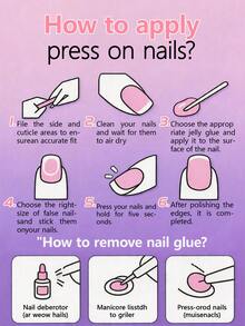 10 piezas de calcomanías de uñas estilo Y2K hechas a mano, puntas francesas rojas únicas, decoración floral 3D, arte de uñas de verano, set de calcomanías de uñas acrílicas de alta calidad, adecuado para uso diario de mujeres - Multicolor - Ver 8