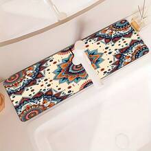 1pc Bohemian Pattern Printed Faucet Mat, Durable Polyester, Quick Drying, Easy To Clean, Suitable For Kitchen And Bathroom, Easy To Install, Daily Decor, Gift, Bathroom Mat, Durable Faucet Mat, Faucet Accessory - Multicolor - View 4
