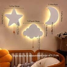 1/2 Packungen Hängende Nachtlichter: Wolken, Sterne, Mond, Schmetterlinge und mehr LED-Nachtlichter mit Zugschalter - perfekt für Kinderzimmer, Kindergärten und Spielzimmer - polychromatisches Licht - Übersicht 5