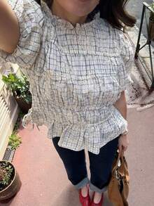 GMFP 女款夏季/秋季休閒優雅時尚寬鬆拼接刺繡派對上衣，適合六月節慶度假季 - 黑與白 - 查看 6