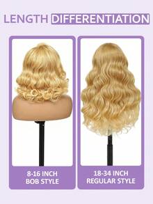 Tóc giả không keo 26 inch 7*5, tóc người Brazil, đã tỉa sẵn, tóc giả ren phía trước HD, tóc pha trộn người, không keo, mật độ 200%, tóc giả sóng nhẹ, tóc hỗn hợp người với tóc con, màu đen tự nhiên, sợi tổng hợp chịu nhiệt dành cho nữ. - S27 - Xem 6