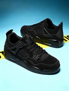 Men's Fashion Mid-Top Athletic Sneakers, Dual-Use, Performance Sneakers, Iconic Design Shoes - Mèo đen - Xem 2